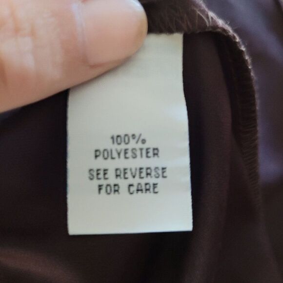 Vtg 80's Womens Dress Midi Pretty Woman Polka Dot Sheer Flutter Sleeve Brown 16 - Picture 9 of 9